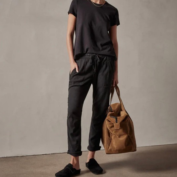 James Perse Pants - James Perse Soft Drape Relaxed Twill Drawstring Pants Womens Medium 2 Black